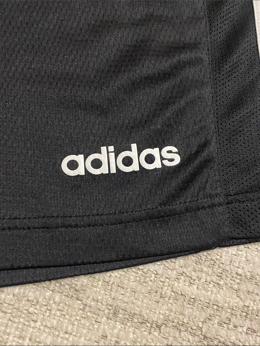 Adidas Mens L 2 Pack Shorts Black Navy Climalite Aeroready 3 Stripe EUC - Picture 5 of 16